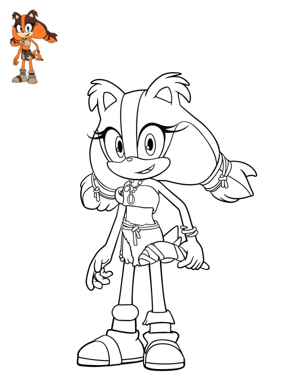 Coloriage Sticks le Blaireau - Sonic Boom - Sonic à imprimer